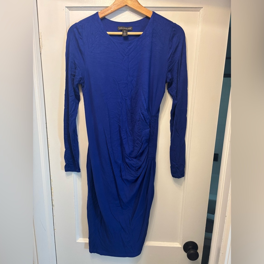 Pea in the Pod Maternity Blue Long Sleeve Dress